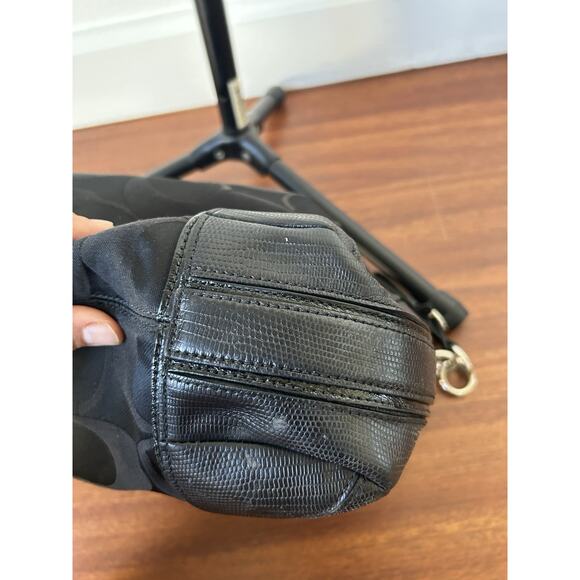 Y2K Coach Signature Snake Embossed/Canvas Shoulder Bag SilverHardware 16408 Read - Picture 14 of 16